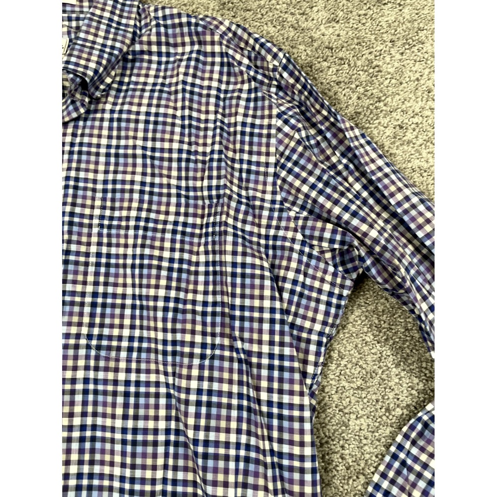 Peter Millar Shirt Mens Large Button Down Long Sleeve Check Plaid Cotton Casual - Picture 5 of 7